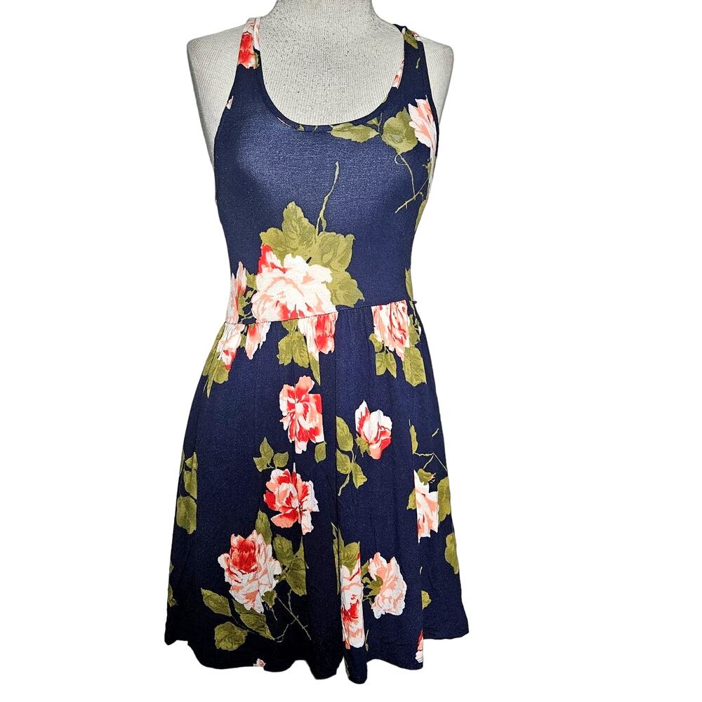 Navy Floral Mini Dress Size XS